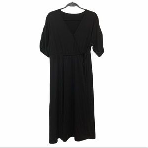 Black surplice Dress size 0X Faux Wrap